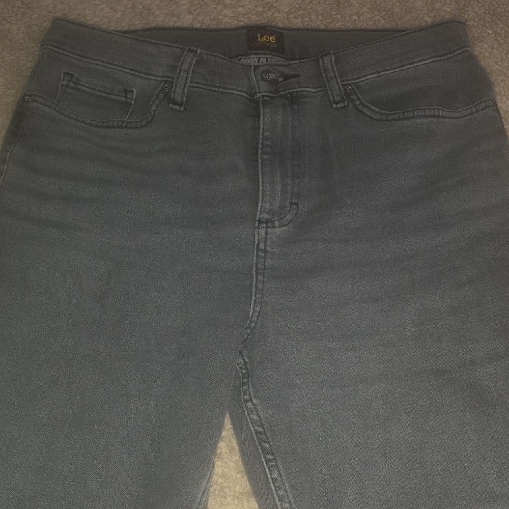 Lee Women's  MOM JEANS Gray Straight Jeans